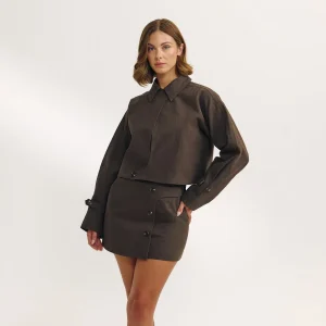 Veste Boutonnée - Marron Foncé