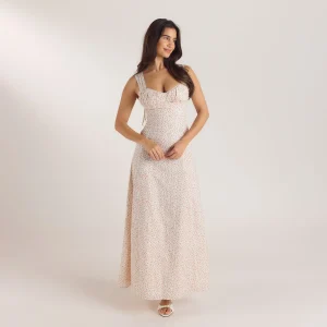 Robe Maxi Corset - Crème Florale