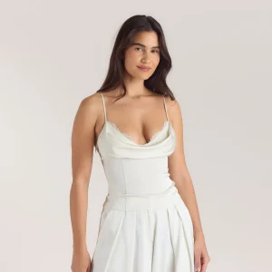 Caraco à Encolure Drapée - Crème