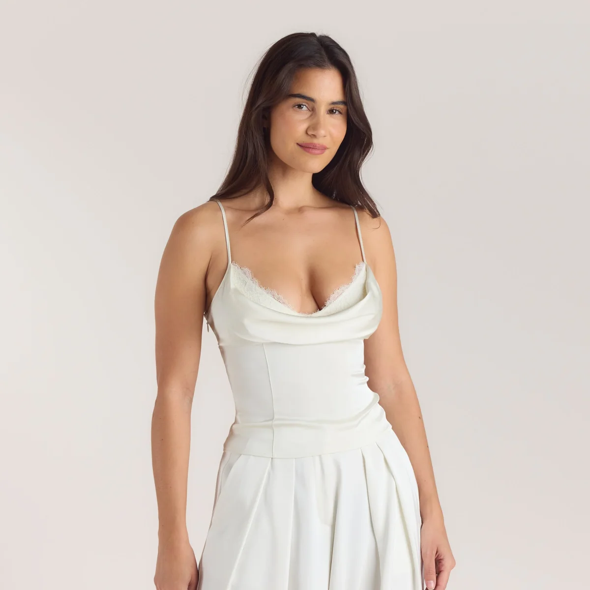 Caraco à Encolure Drapée - Crème