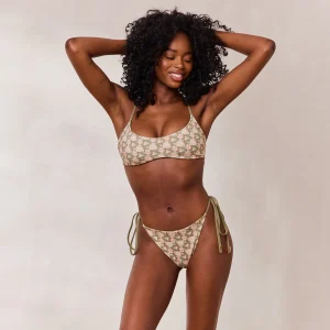 Brassière Haut de Bikini Réversible - Vert/Floral