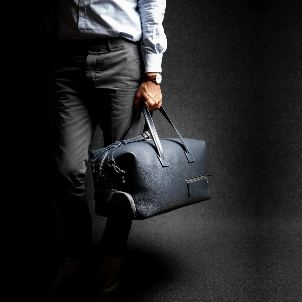 Sac week-end cuir ~ WILSON - MARINE – Image 3