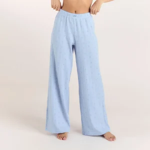 Pantalon de Pyjama en Pointelle - Bleu Floral