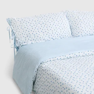 Housse de Couette Bloom & Stripe - Bleu Floral