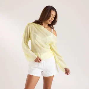 Top Asymétrique en Chiffon - Babeurre