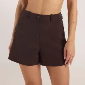 Short Ajusté Taille Haute - Chocolat
