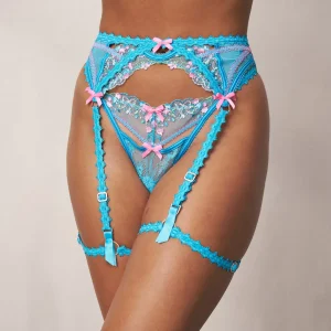 String et Porte-jarretelles Clara Intimates - Bleu