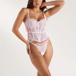 Corset Elodie (Ensemble) - Rose