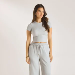 T-Shirt Waffle Baby - Gris Givré