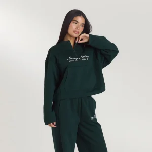 Pull avec Quart de Zip Lounge Living - Vert Forêt