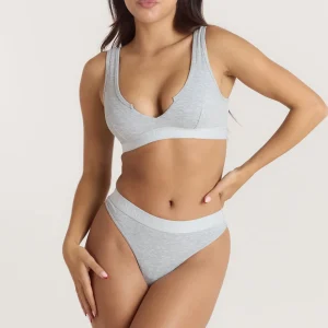 Brassière Push-Up Soft Ribbed - Gris chiné