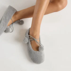 Pantoufle Ballerine Poppy  - Gris