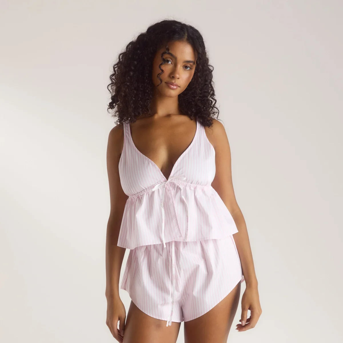 Caraco de Pyjama Bloom & Stripe - Rose – Image 2