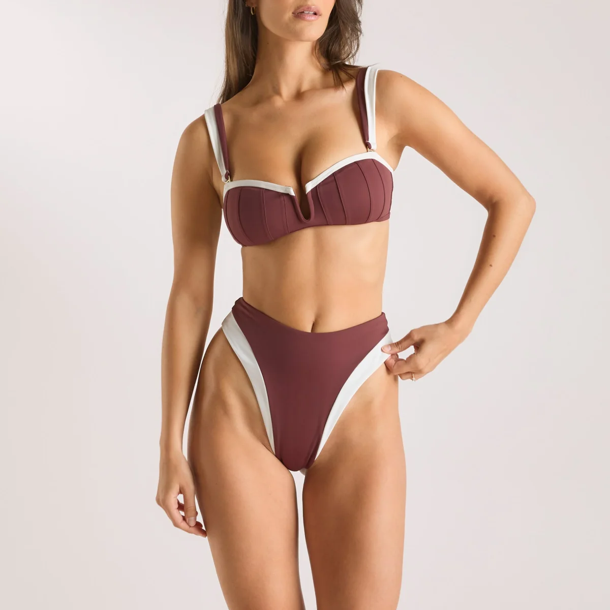 Haut de Bikini Bandeau Monaco - Prune – Image 2