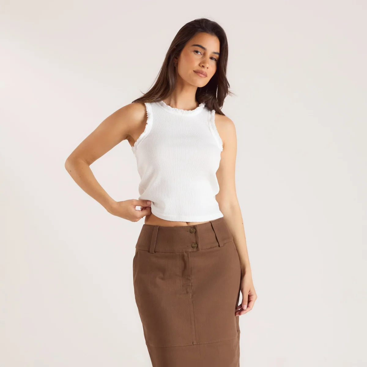 Débardeur à Franges - Blanc – Image 2