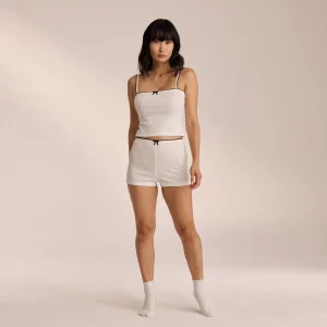 Short de Pyjama Pointelle - Blanc