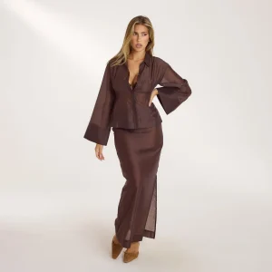 Maxi-Jupe Transparente - Chocolat