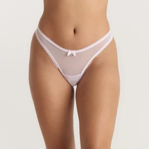 String à Nœud Satiné - Rose