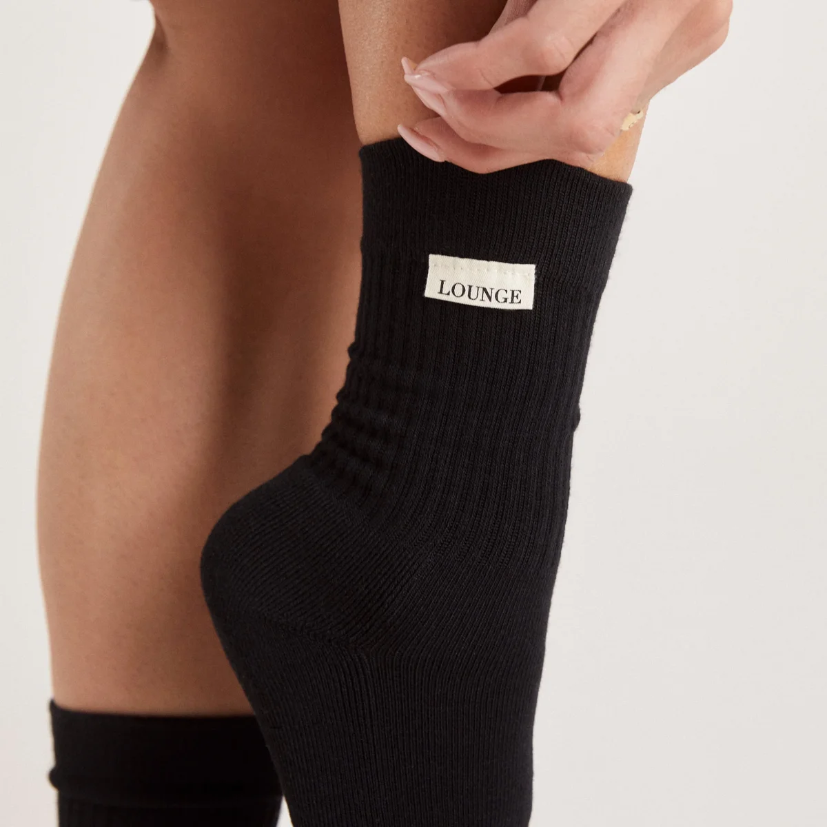 Chaussettes Logo Crew (Pack de 2) - Noir – Image 3