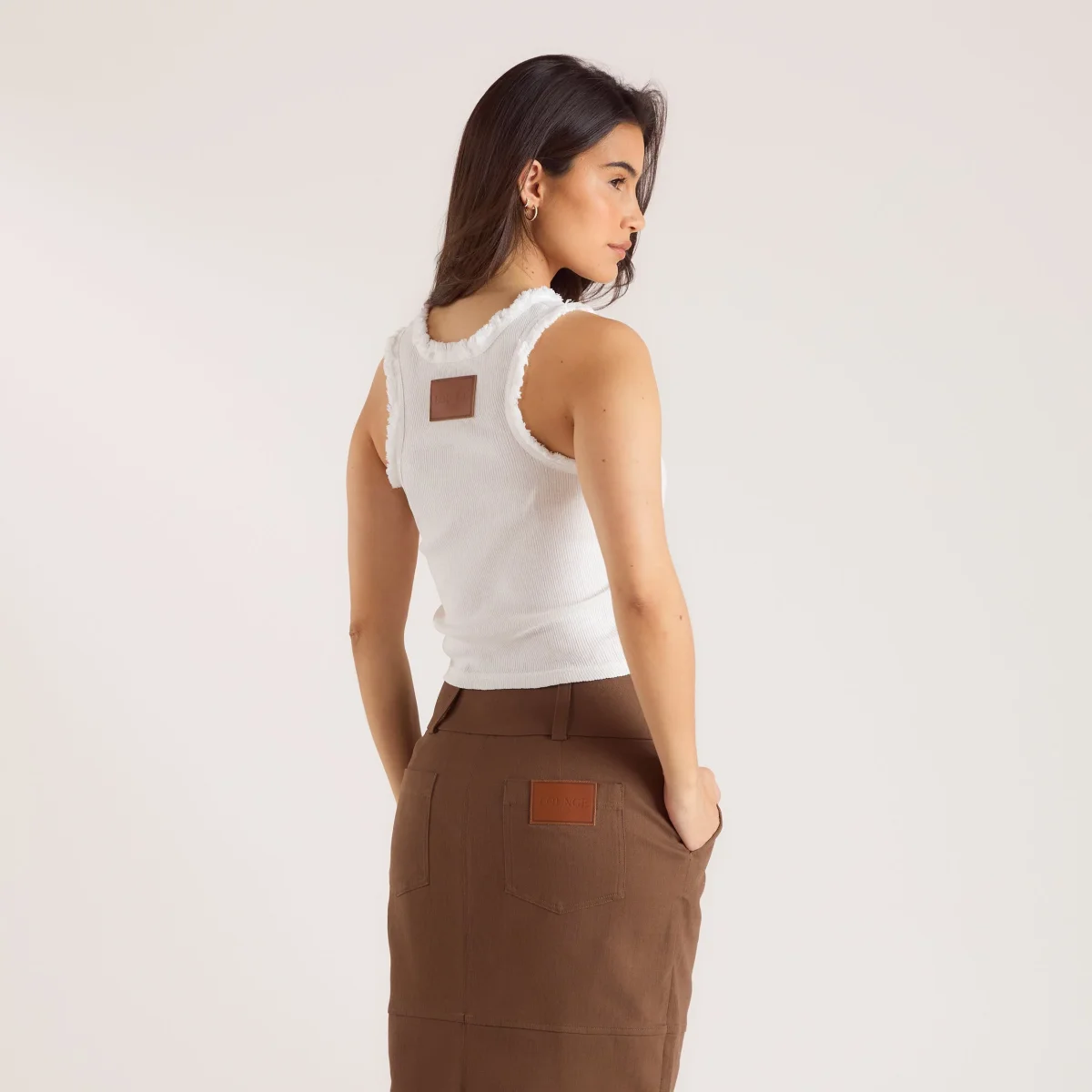 Débardeur à Franges - Blanc – Image 3