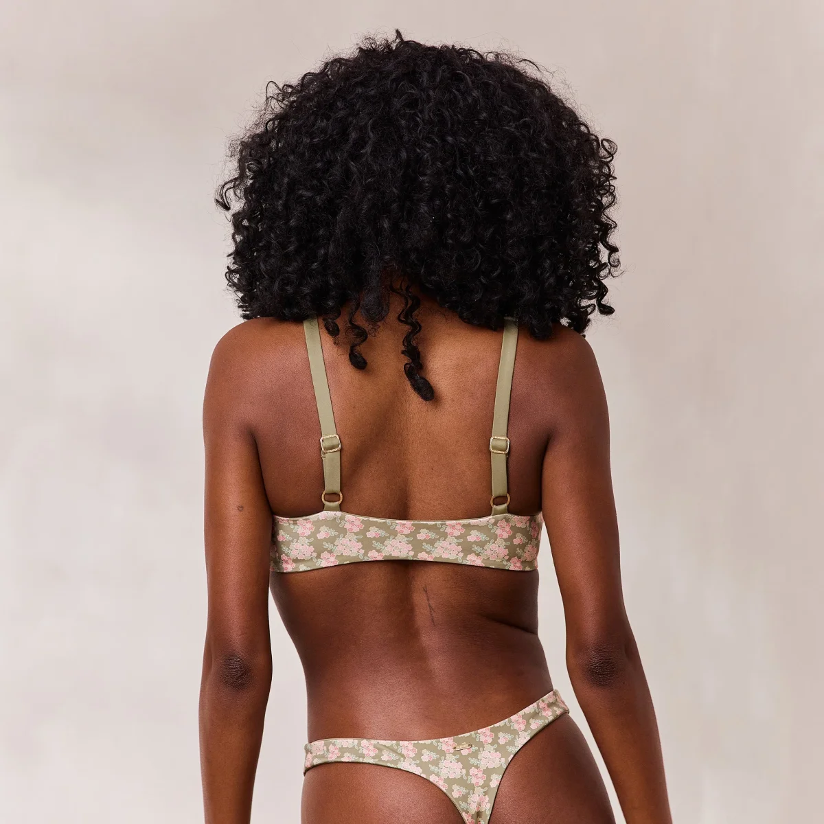 Plongeant Haut de Bikini Réversible - Vert/Floral – Image 4