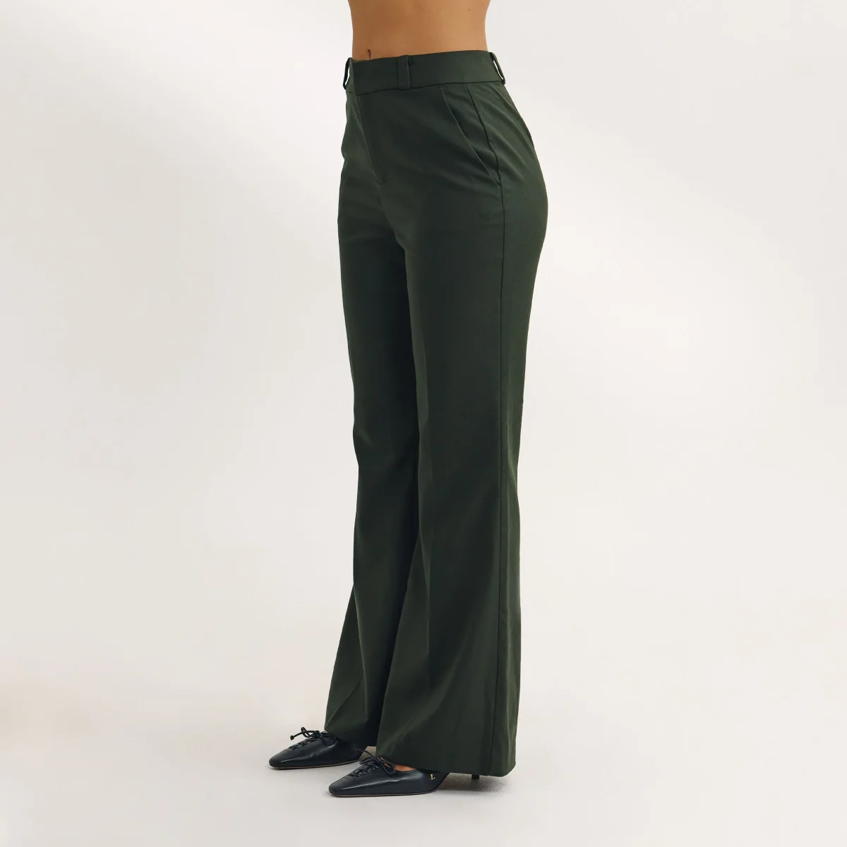 Pantalon Évasé - Vert Foncé – Image 4