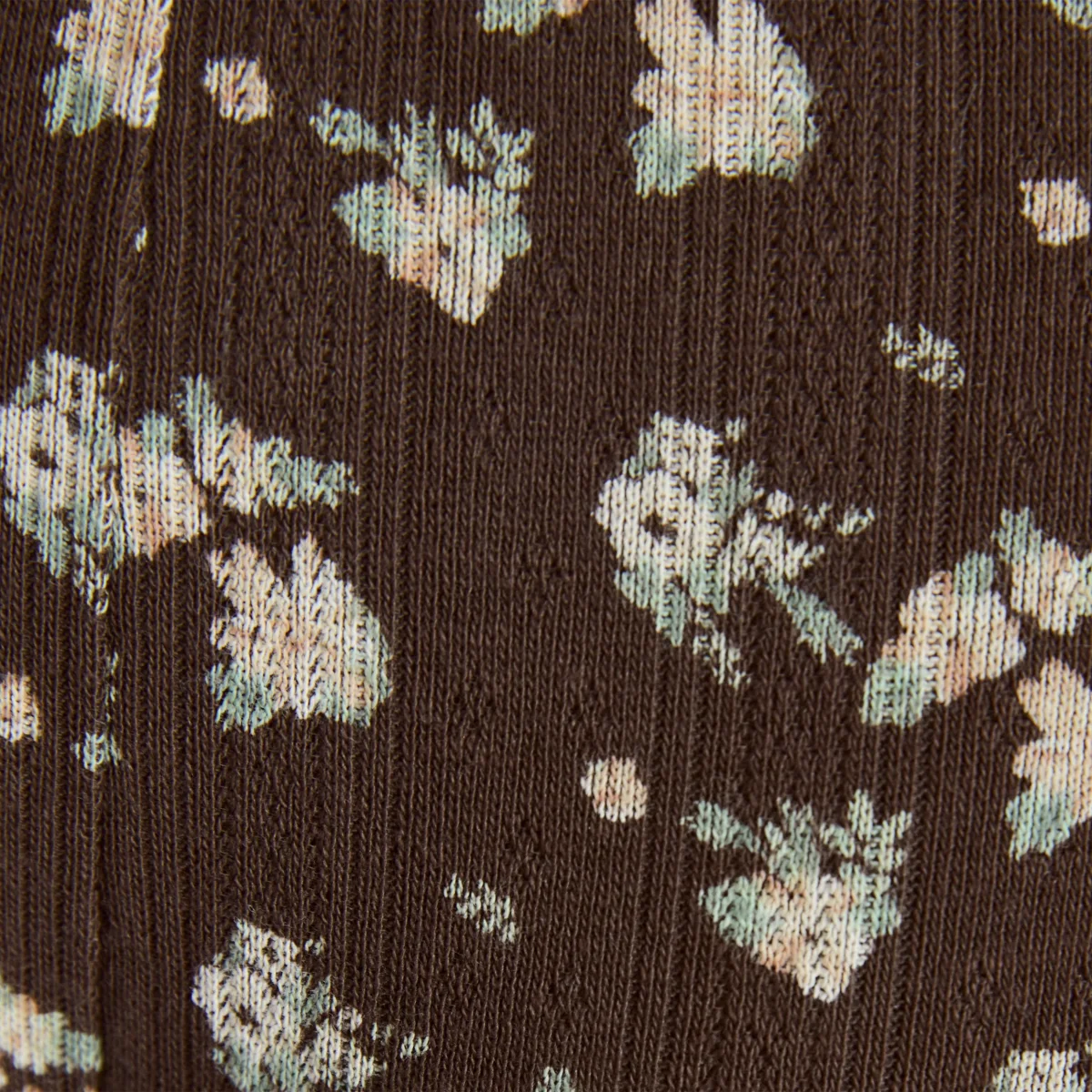 Culotte Triangle Brésilienne en Pointelle - Marron Floral – Image 4