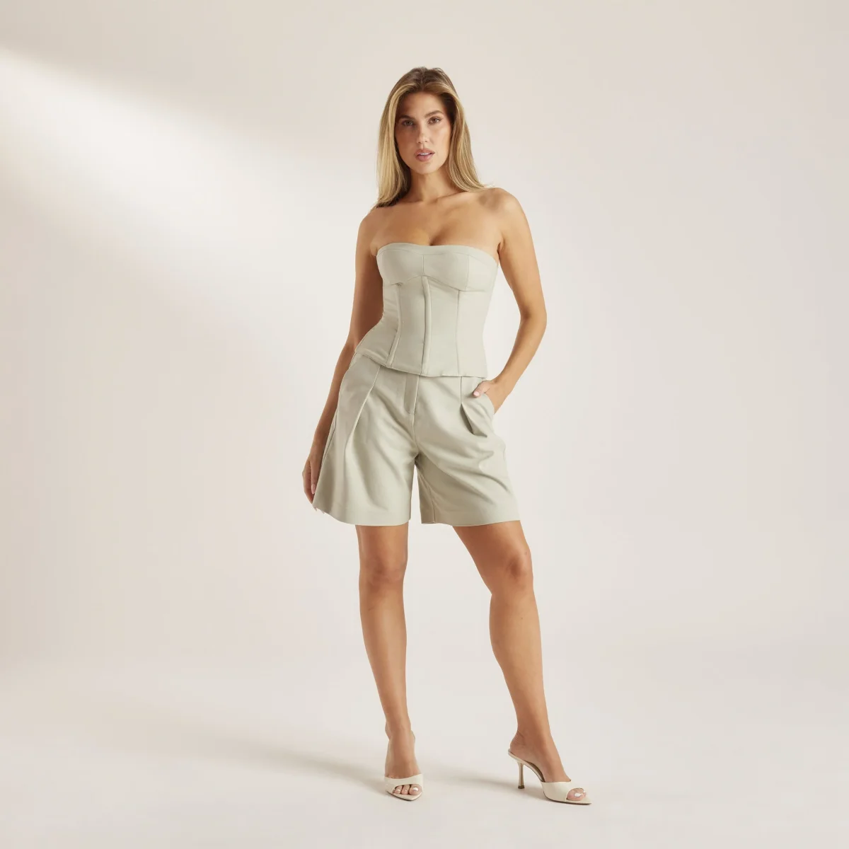 Short Long Tailleur - Sauge – Image 4