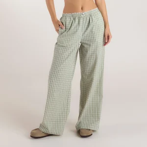 Pantalon en Coton à Carreaux - Vert