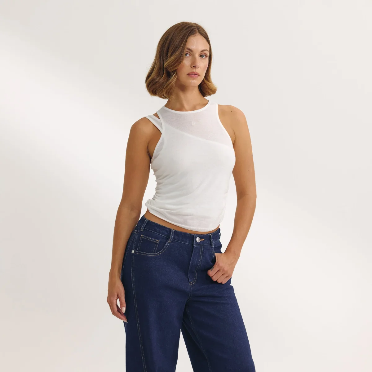 Débardeur Superposé - Blanc – Image 4
