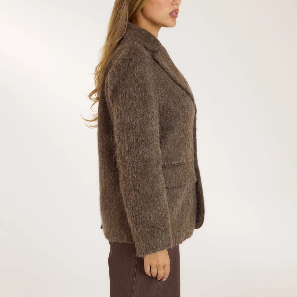 Blazer Oversize en Mélange de Laine - Vison – Image 6