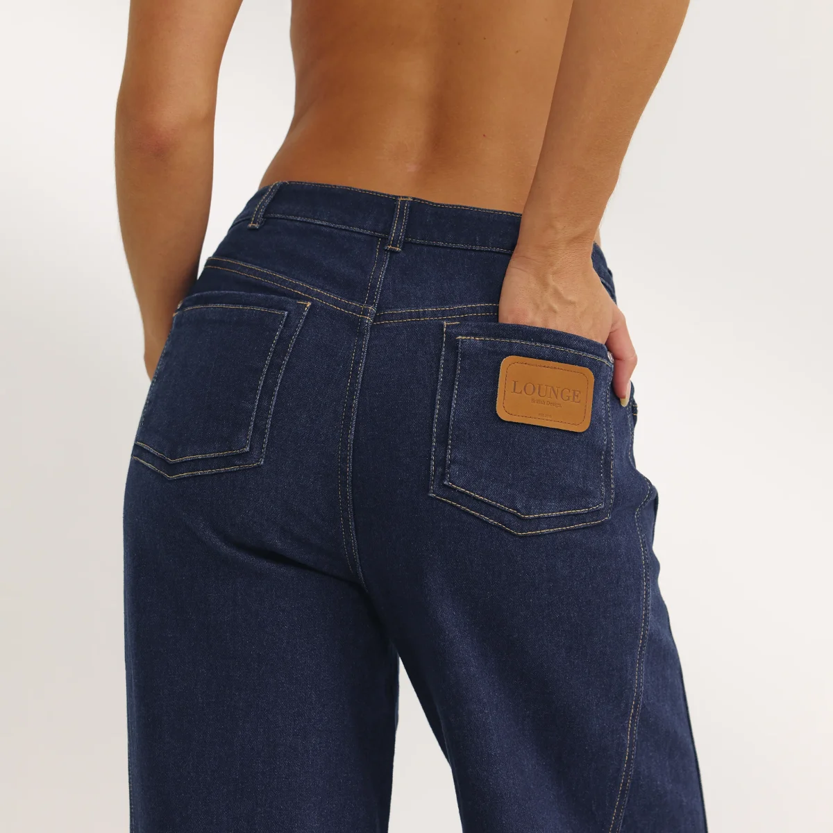 Jean Large à Taille Basse - Indigo – Image 5