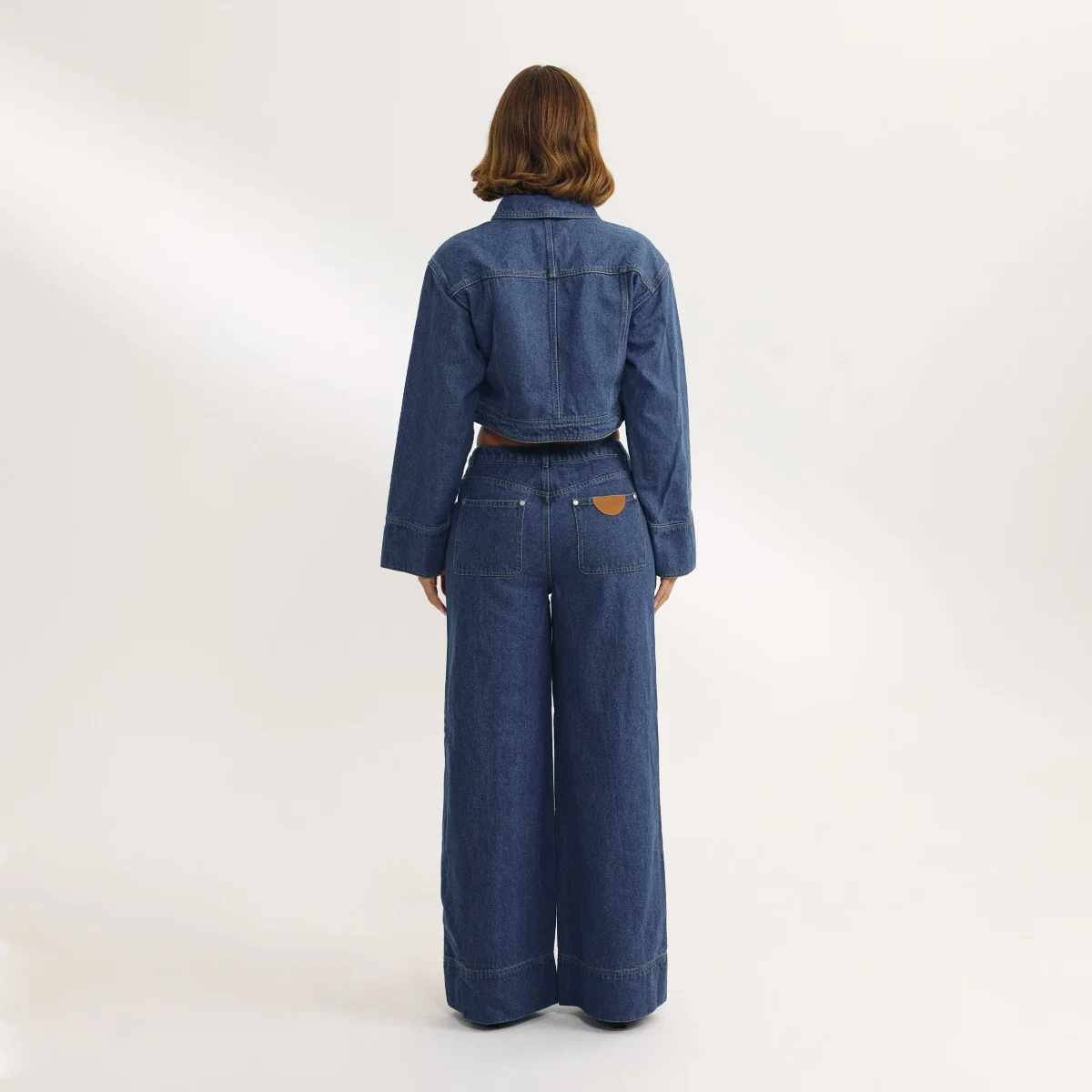 Jean Large Taille Haute - Bleu – Image 6