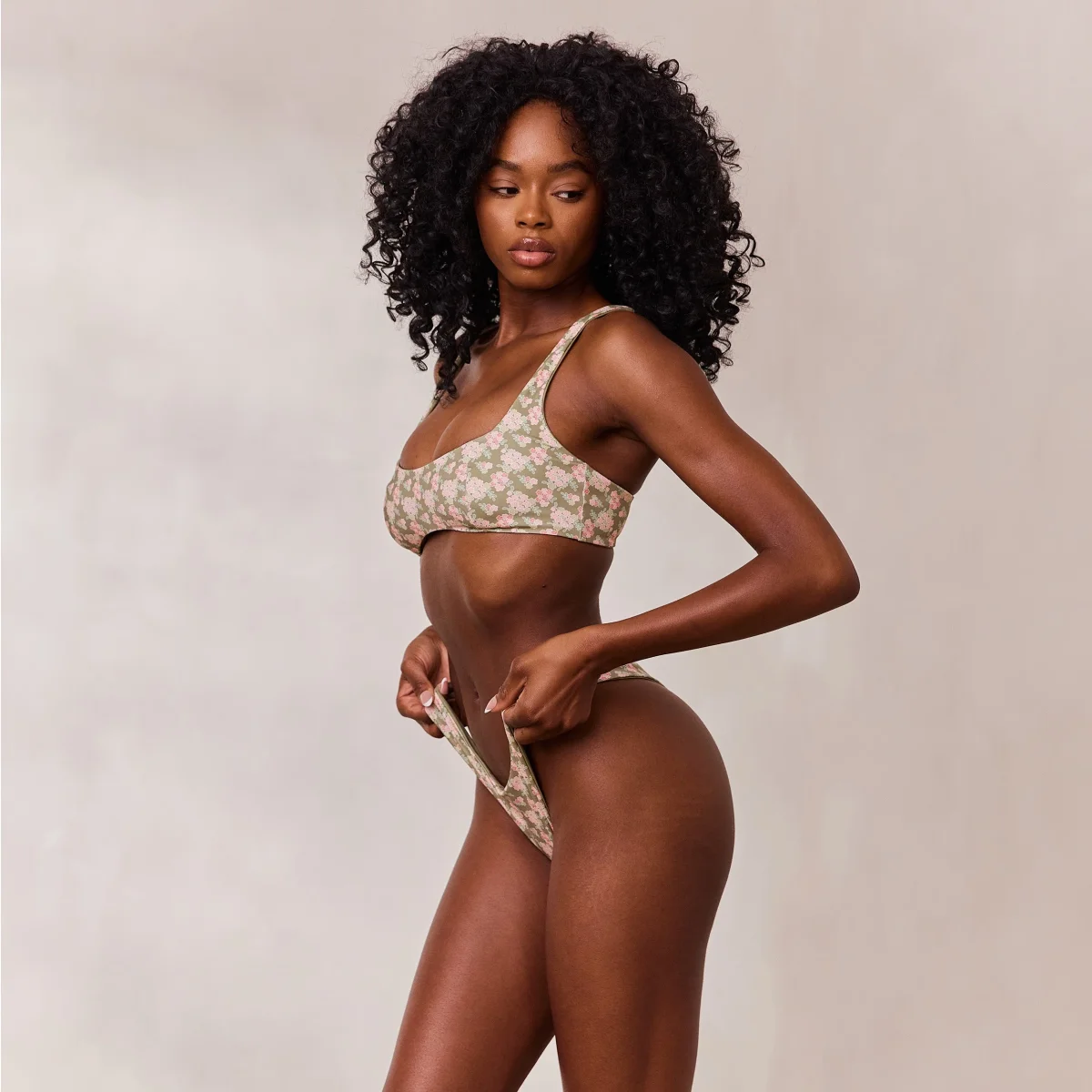 Plongeant Haut de Bikini Réversible - Vert/Floral – Image 6