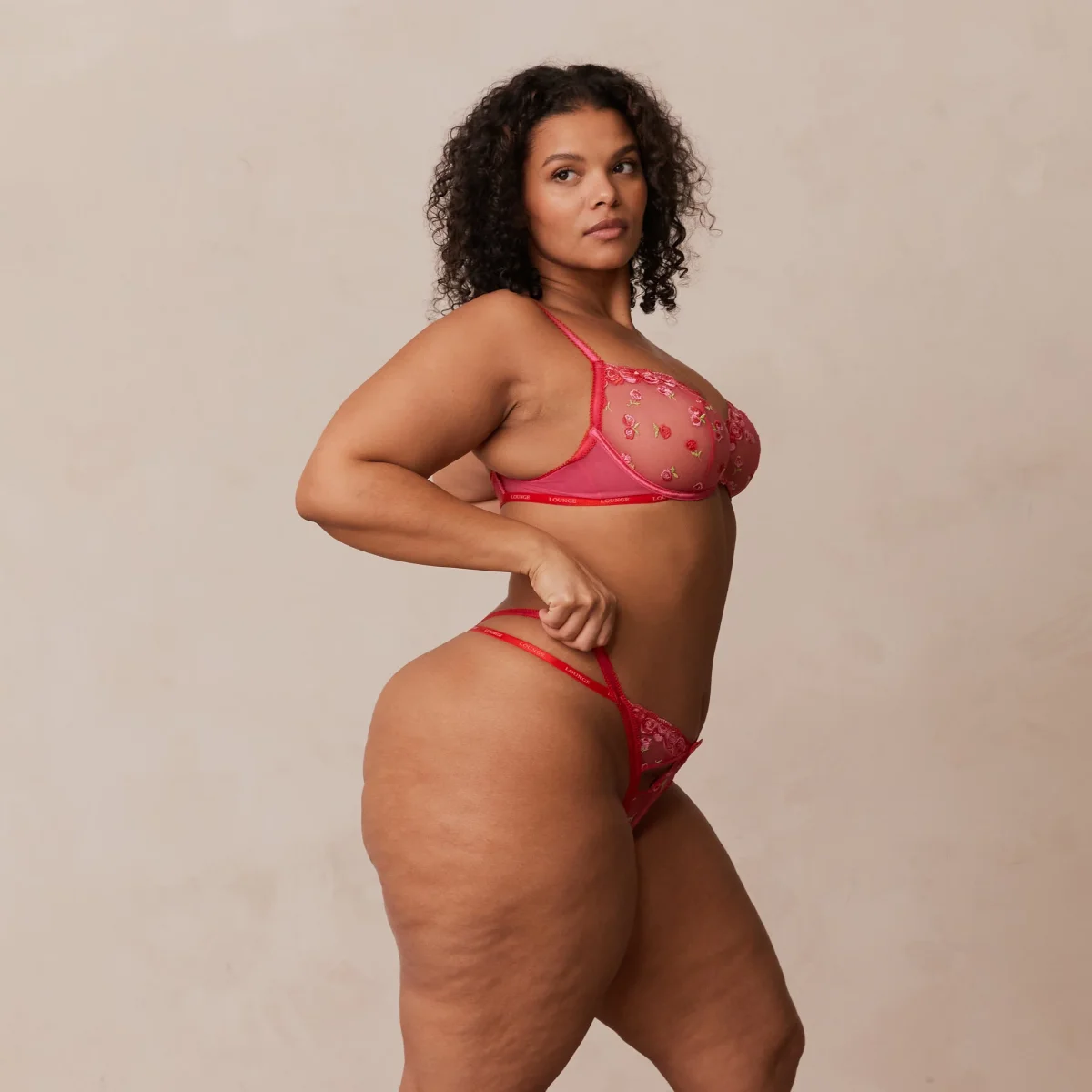 Blush Embroidered Balcony Soutien-Gorge - Rose vif – Image 6