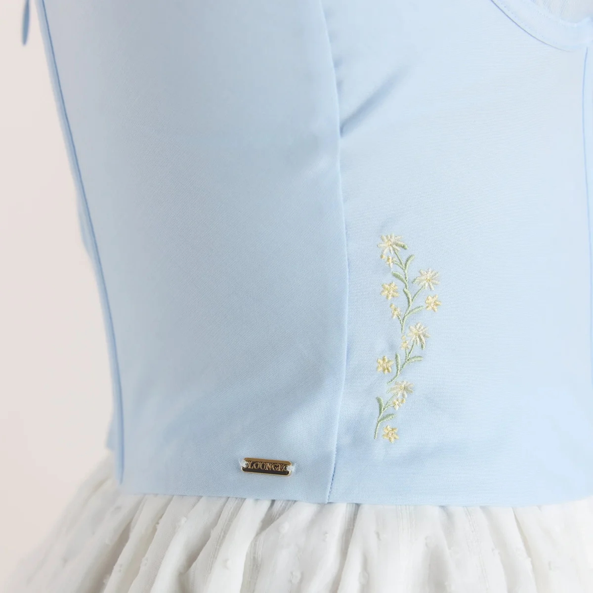 Top Corset à Motif Floral - Bleu – Image 7