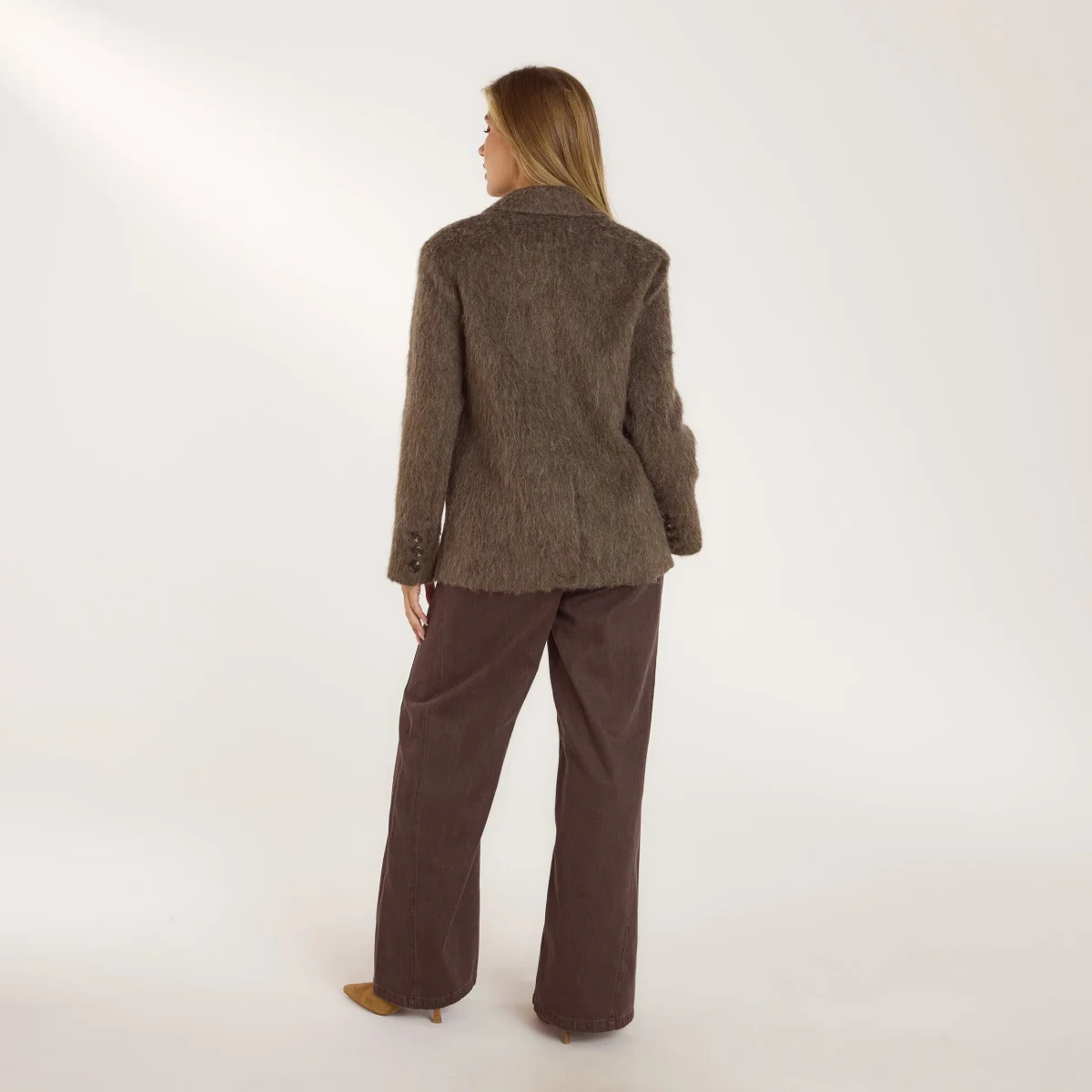 Blazer Oversize en Mélange de Laine - Vison – Image 8