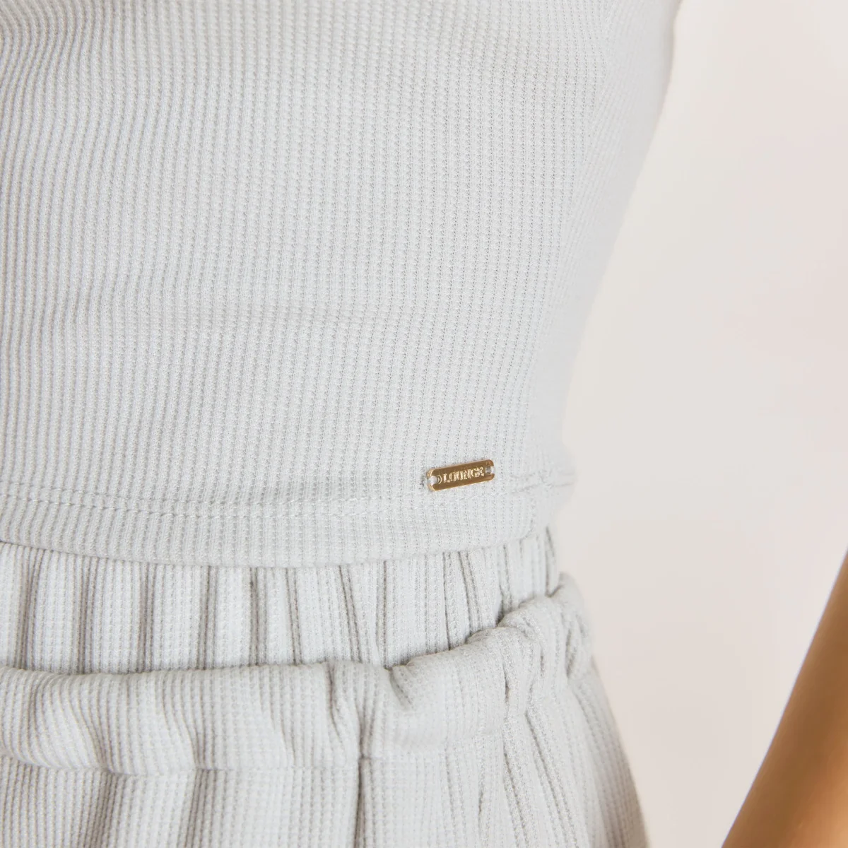 T-Shirt Waffle Baby - Gris Givré – Image 7