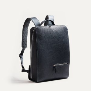 Sac à dos en cuir grainé ~ MARCUS - MARINE