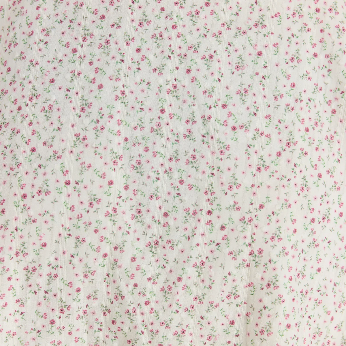 Robe Courte à Plis et Dentelle - Crème Florale – Image 8