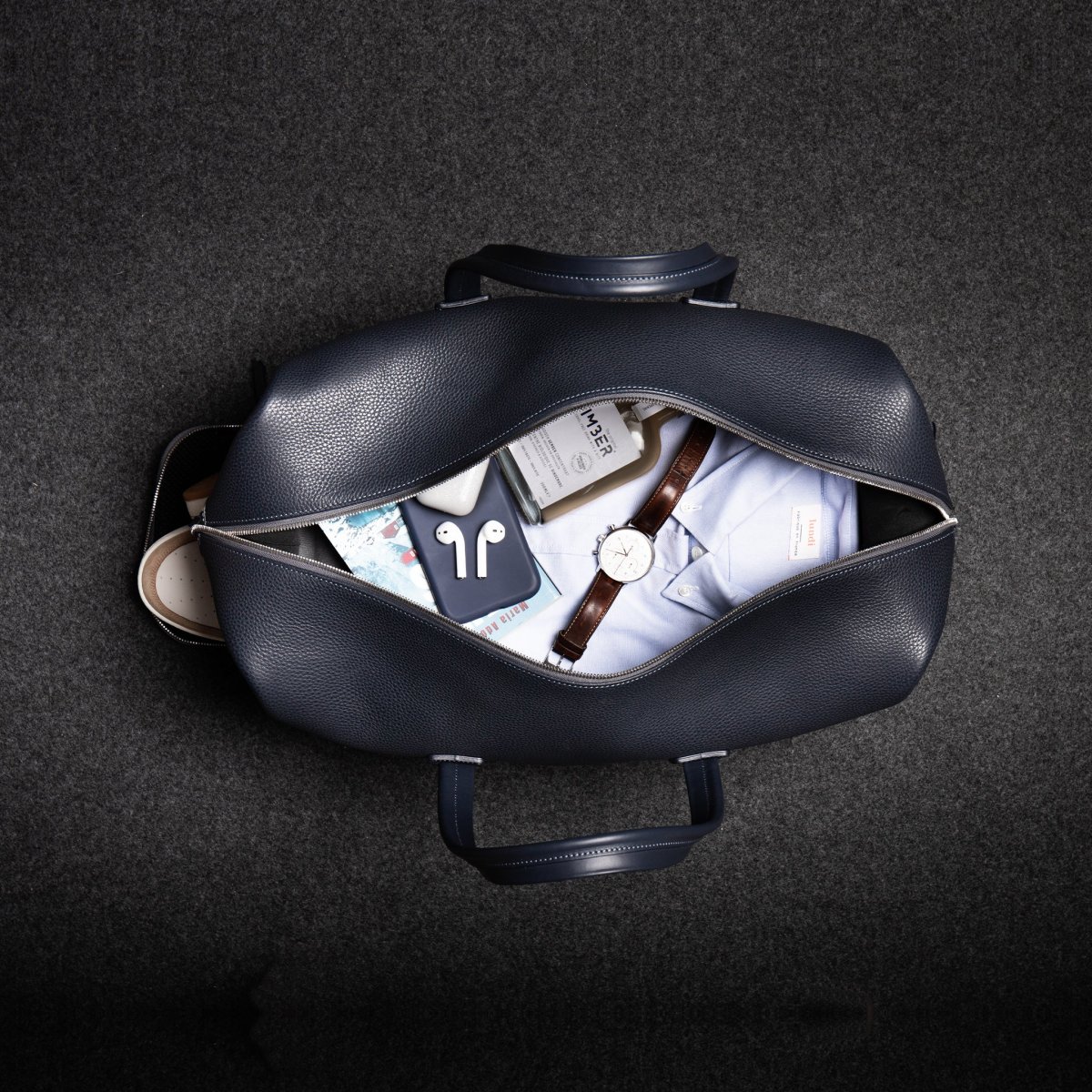 Sac week-end cuir ~ WILSON - MARINE – Image 9