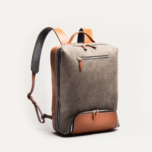 ANTOINE | Toile grise & cuir cognac - Imparfait #35