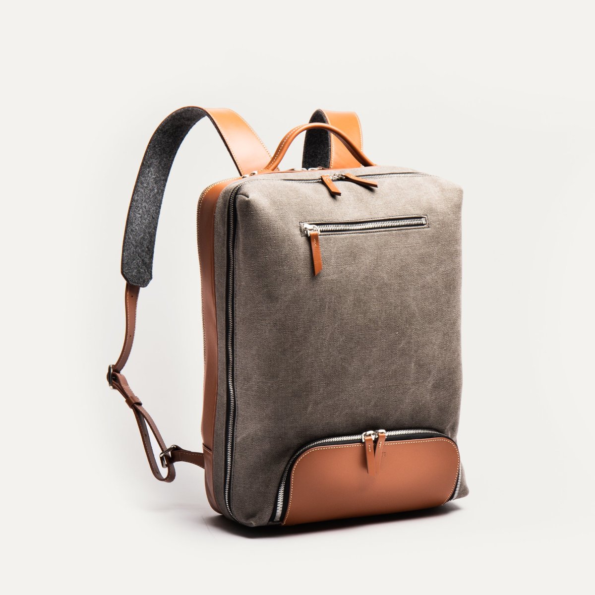 ANTOINE | Toile grise & cuir cognac - Imparfait #35