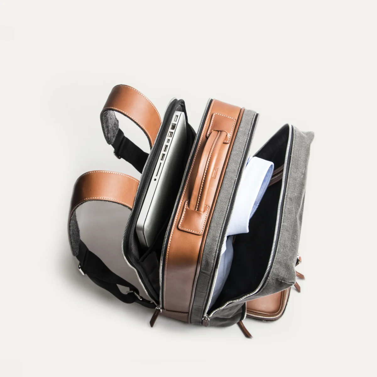 ANTOINE | Toile grise & cuir cognac - Imparfait #35 – Image 5