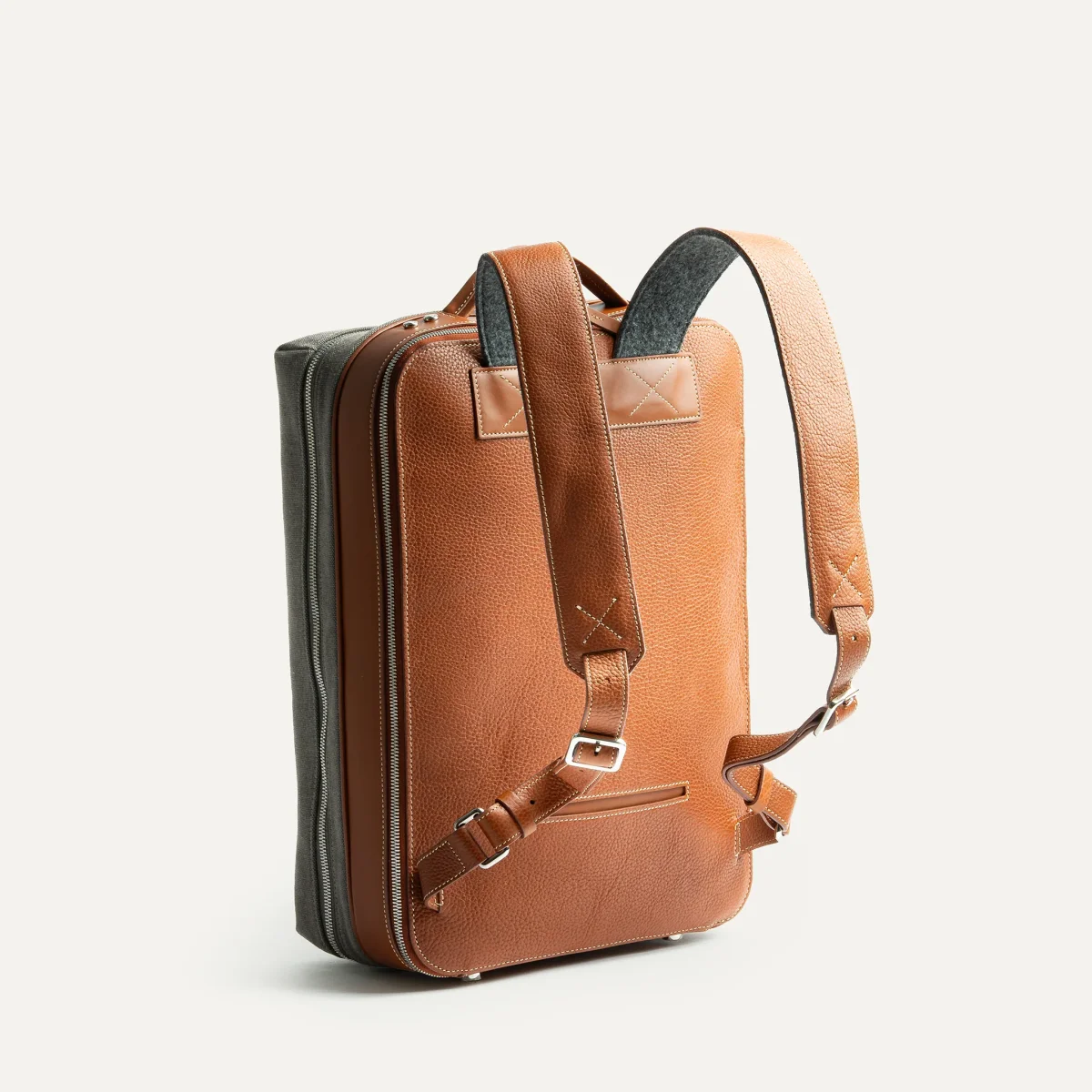 Sac à dos de voyage ~ ANTOINE II - GRIS & COGNAC – Image 8