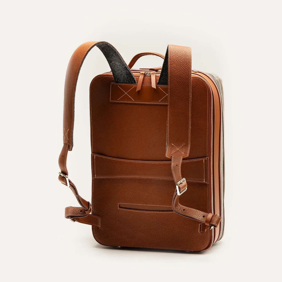 Sac à dos de voyage ~ ANTOINE II - GRIS & COGNAC – Image 5