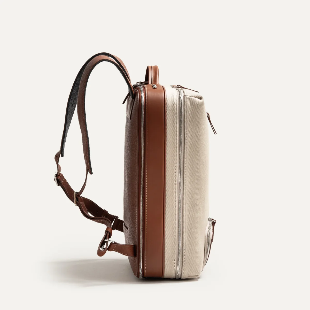 ANTOINE | Toile Sable & cuir cognac – Image 4