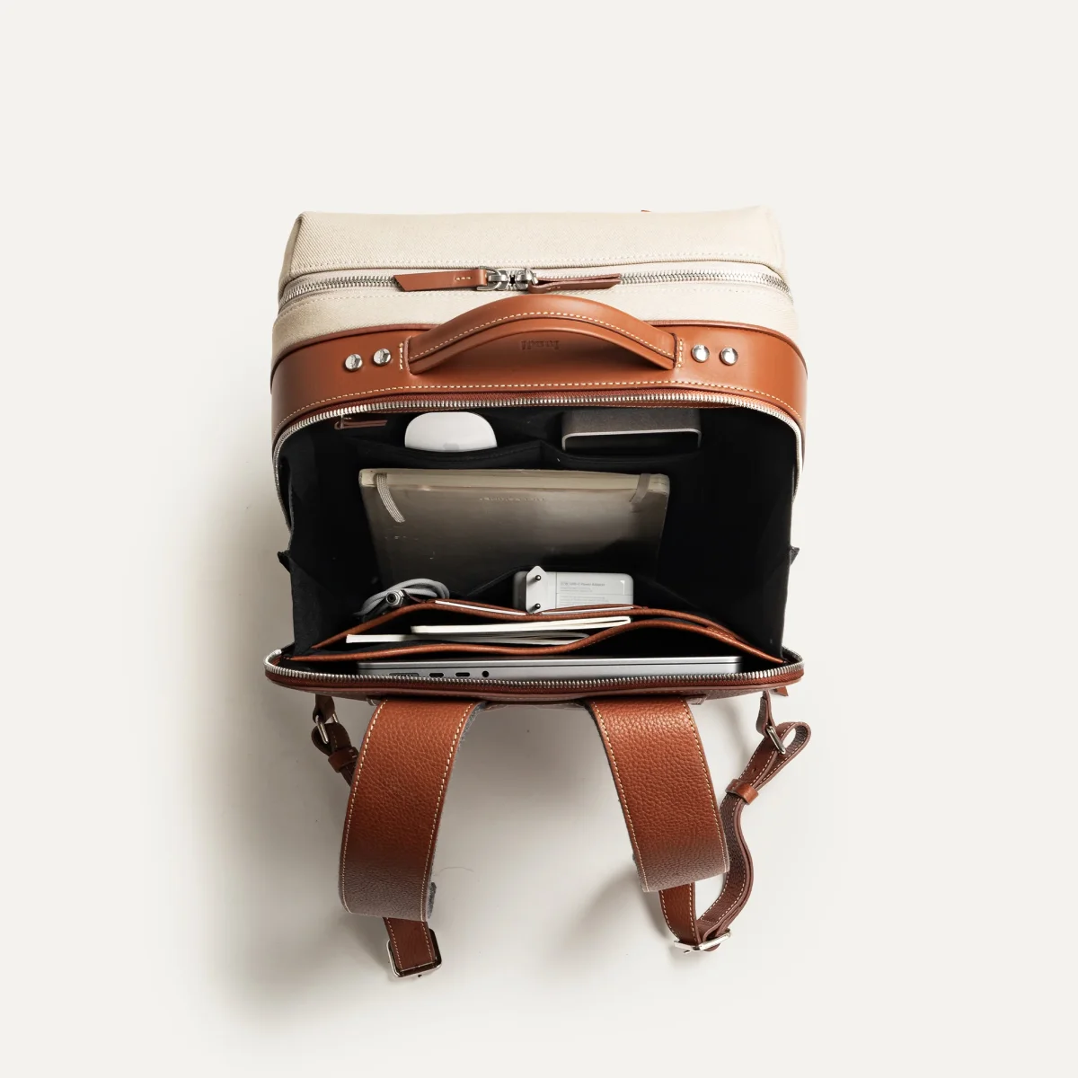 ANTOINE | Toile Sable & cuir cognac – Image 6