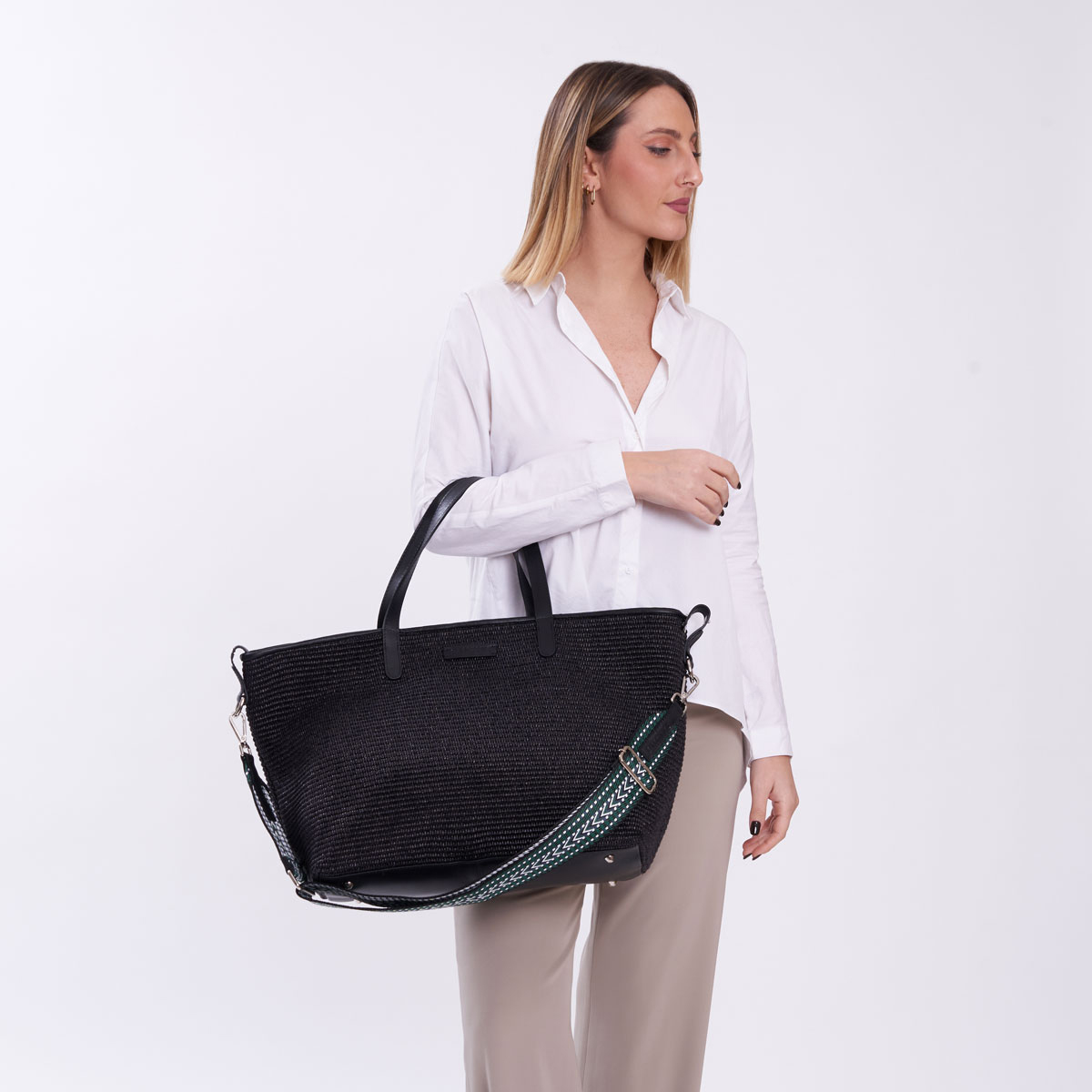 Sac en cuir et raphia Margaret – Image 3