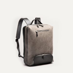 ANTOINE | Toile grise & cuir noir - Imparfait #11